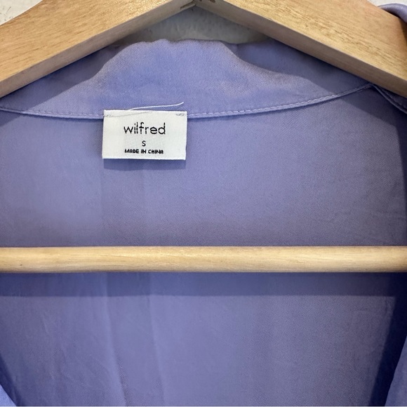 Aritzia Wilfred Peaufiner Button Down Cupro Purple Blouse - Picture 3 of 6